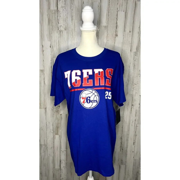 NWT NBA Philadelphia 76ers Ben‎ Simmons #25 Men's Blue T-Shirt Size XL - Picture 1 of 4
